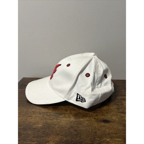 Atlanta Braves Hat/Cap Baseball New Era Adjustable Strapback, WHITE/RED - Picture 2 of 7